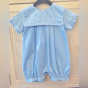 Monday’s Child light blue one piece, size 12M